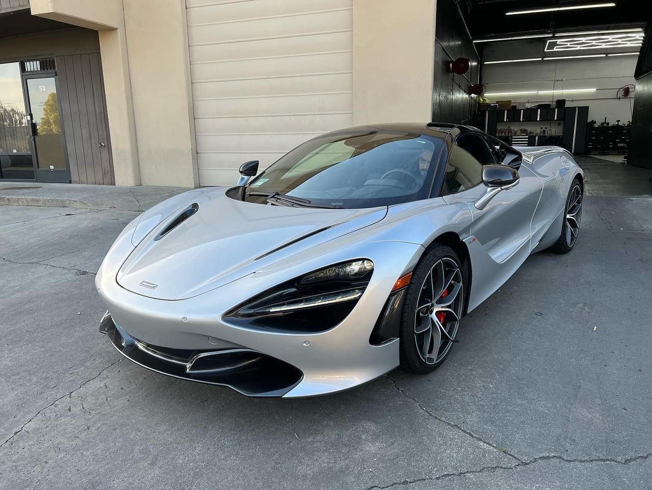 Silver McLaren 720S at 68 Auto Film in Milpitas