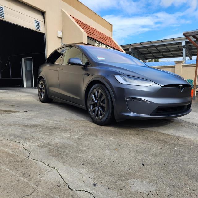 Matte grey Tesla Model X at 68 Auto Film in Milpitas